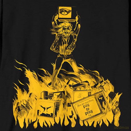 Iron Maiden: Unisex Long Sleeve T-Shirt: Holy Smoke Isolated Yellow (Black) (Sleeve Print) (Small)