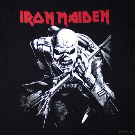 Iron Maiden: Unisex T-Shirt: 50 Trooper Charge White (Black) (Sleeve Print) (Medium)