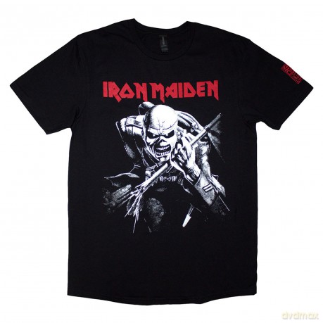 Iron Maiden: Unisex T-Shirt: 50 Trooper Charge White (Black) (Sleeve Print) (Small)