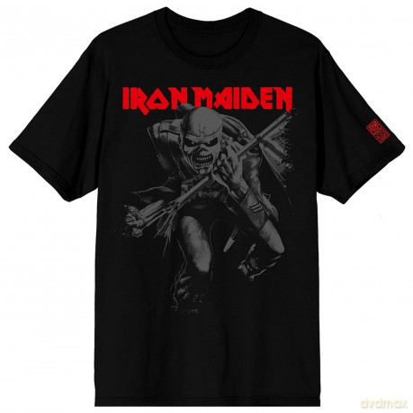 Iron Maiden: Unisex T-Shirt: 50 Trooper Crop Grey (Black) (Sleeve Print) (X-Large)