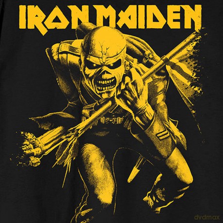 Iron Maiden: Unisex T-Shirt: 50 Trooper Crop Yellow (Black) (Sleeve Print) (Small)