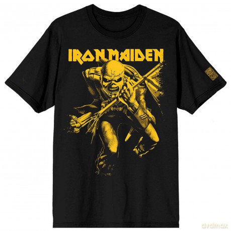 Iron Maiden: Unisex T-Shirt: 50 Trooper Crop Yellow (Black) (Sleeve Print) (XX-Large)