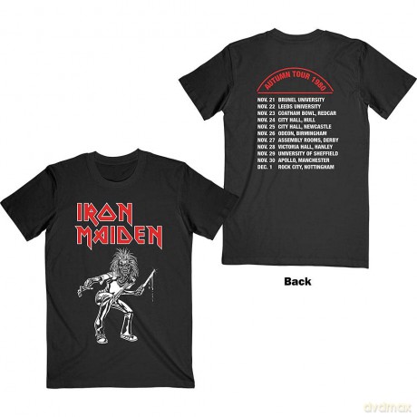 Iron Maiden: Unisex T-Shirt: Autumn Tour 1980 (Black) (Back Print) (X-Large)