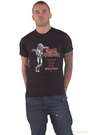 Iron Maiden: Unisex T-Shirt: Beast Over Hammersmith World Tour '82 (Black) (X-Large)