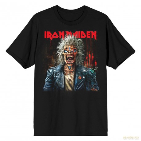 Iron Maiden: Unisex T-Shirt: Est. 1975 Eddie Scream Portrait (Black) (Back Print) (Medium)