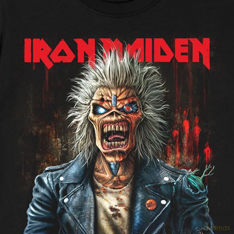Iron Maiden: Unisex T-Shirt: Est. 1975 Eddie Scream Portrait (Black) (Back Print) (X-Large)