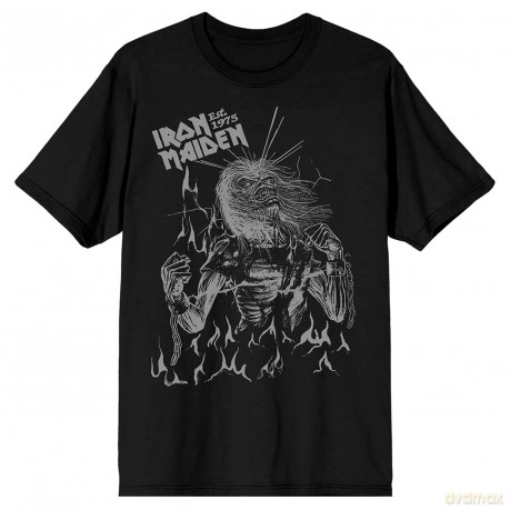 Iron Maiden: Unisex T-Shirt: Est. 1975 Life After Death Flames (Black) (X-Large)