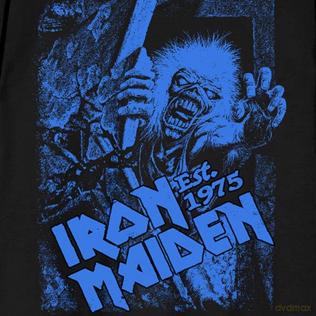 Iron Maiden: Unisex T-Shirt: Est. 1975 No Prayer Grave Blue (Black) (Sleeve Print) (Medium)