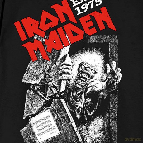 Iron Maiden: Unisex T-Shirt: Est. 1975 No Prayer Grave Red Logo (Black) (Medium)