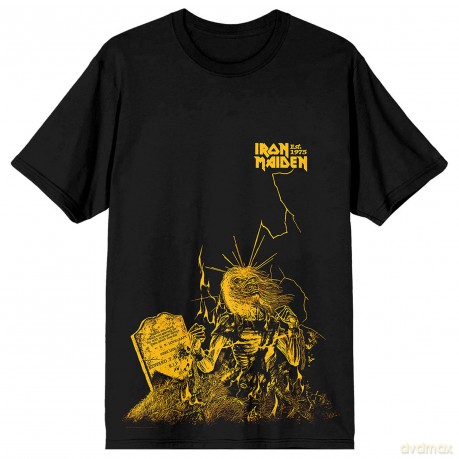 Iron Maiden: Unisex T-Shirt: Est.1975 Life After Death Lightning (Black) (Medium)