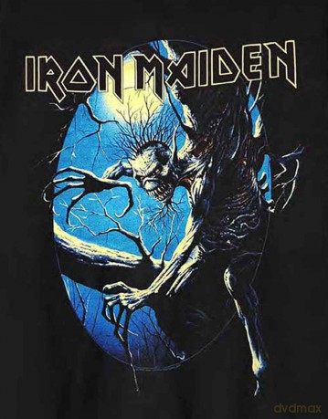Iron Maiden: Unisex T-Shirt: Fear of the Dark Oval Eddie Moon (Black) (Back Print) (Small)