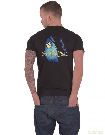 Iron Maiden: Unisex T-Shirt: Fear of the Dark Oval Eddie Moon (Black) (Back Print) (X-Large)