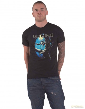 Iron Maiden: Unisex T-Shirt: Fear of the Dark Oval Eddie Moon (Black) (Back Print) (XX-Large)