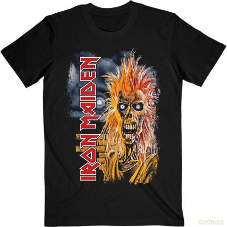 Iron Maiden: Unisex T-Shirt: First Album Track list V.3. (Black) (Back Print) (Small)