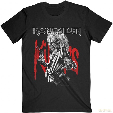 Iron Maiden: Unisex T-Shirt: Killers Eddie Large Graphic Distress (Black) (Small)