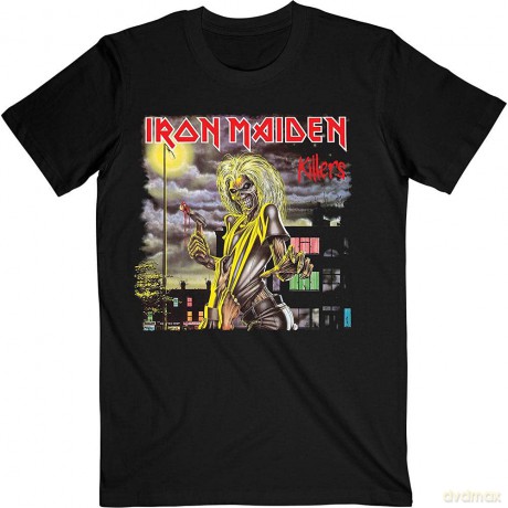 Iron Maiden: Unisex T-Shirt: Killers V.2. Album Track list (Black) (Back Print) (X-Large)