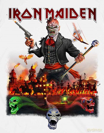 Iron Maiden: Unisex T-Shirt: Legacy of the Beast Live In Mexico City (White) (Back Print) (Medium)