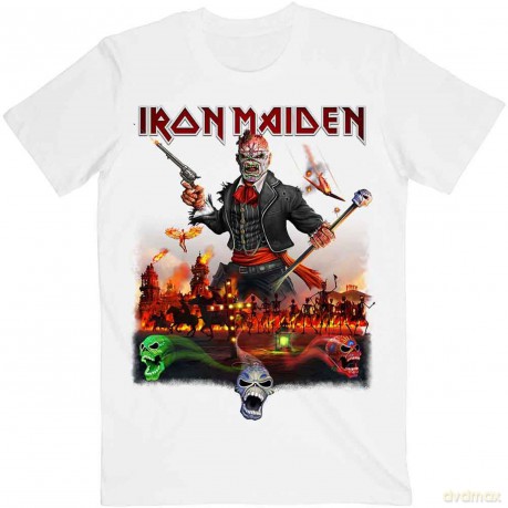 Iron Maiden: Unisex T-Shirt: Legacy of the Beast Live In Mexico City (White) (Back Print) (X-Large)