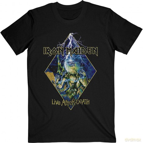 Iron Maiden: Unisex T-Shirt: Live After Death Diamond (Black) (X-Large)