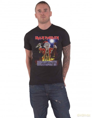 Iron Maiden: Unisex T-Shirt: No Prayer For Christmas (Black) (Back Print) (Small)