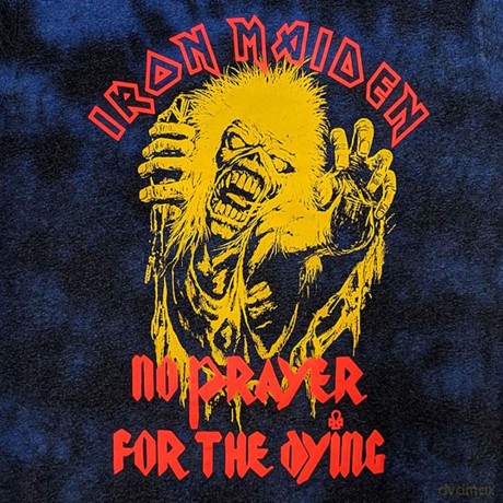Iron Maiden: Unisex T-Shirt: No Prayer For The Dying (Navy Blue) (Wash Collection) (Medium)