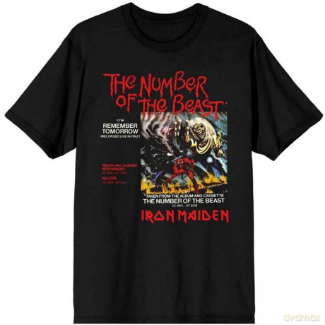 Iron Maiden: Unisex T-Shirt: Number Of The Beast Vinyl Promo Sleeve (Black) (XX-Large)