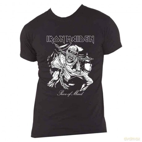 Iron Maiden: Unisex T-Shirt: Piece of Mind Mono Eddie (Black) (X-Large)