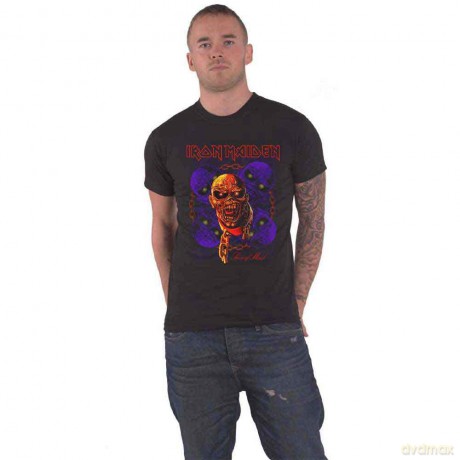 Iron Maiden: Unisex T-Shirt: Piece of Mind Multi Head Eddie (Black) (Large)
