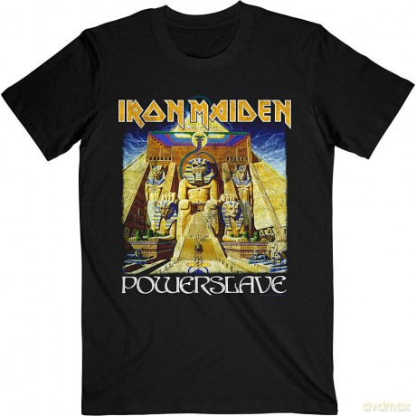 Iron Maiden: Unisex T-Shirt: Powerslave World Slavery Tour (Black) (Back Print) (Small)