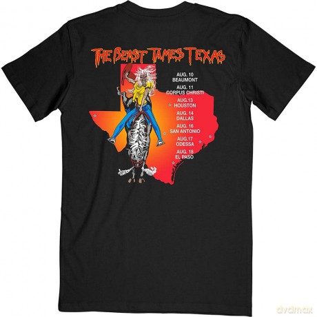 Iron Maiden: Unisex T-Shirt: The Beast Tames Texas (Black) (Back Print) (Medium)