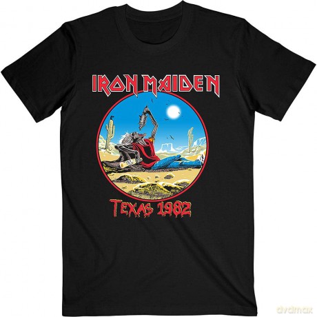 Iron Maiden: Unisex T-Shirt: The Beast Tames Texas (Black) (Back Print) (Small)