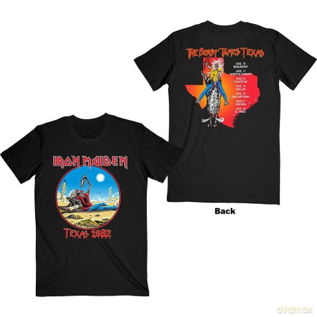 Iron Maiden: Unisex T-Shirt: The Beast Tames Texas (Black) (Back Print) (XX-Large)