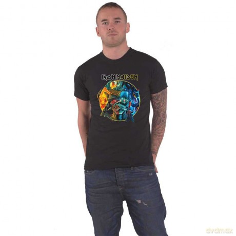 Iron Maiden: Unisex T-Shirt: The Future Past Tour '23 Circle Art (Black) (Large)