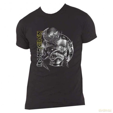 Iron Maiden: Unisex T-Shirt: The Future Past Tour '23 Greyscale (Black) (X-Large)