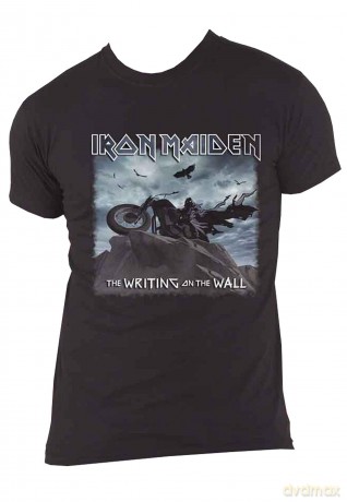 Iron Maiden: Unisex T-Shirt: The Writing on the Wall Single Cover (Black) (Large)