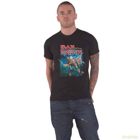 Iron Maiden: Unisex T-Shirt: Trooper Eddie Large Eyes (Black) (Medium)