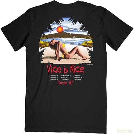 Iron Maiden: Unisex T-Shirt: Vice Is Nice (Black) (Back Print) (Large)