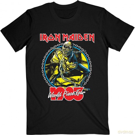 Iron Maiden: Unisex T-Shirt: World Piece Tour '83 V.2. (Black) (Medium)