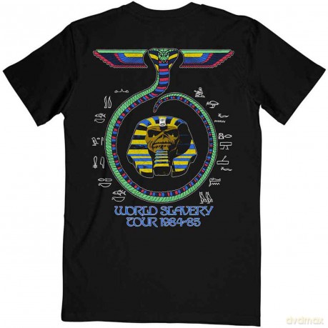 Iron Maiden: Unisex T-Shirt: World Slavery Tour '84 - '85 (Black) (Back Print) (Medium)