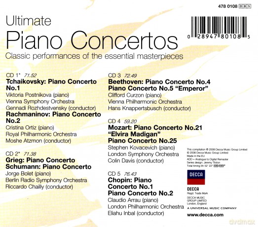 Ultimate Piano Concertos [5CD]