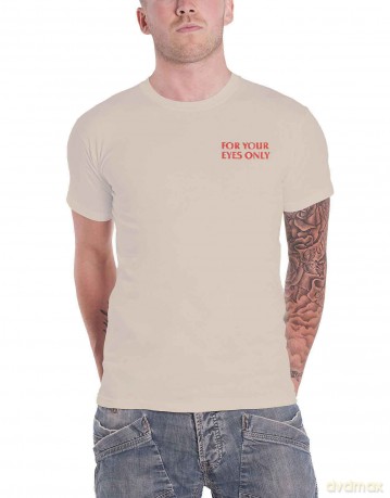 James Bond 007: Unisex T-Shirt: For Your Eyes Only Bond For Action (Natural) (Back Print) (X-Large)