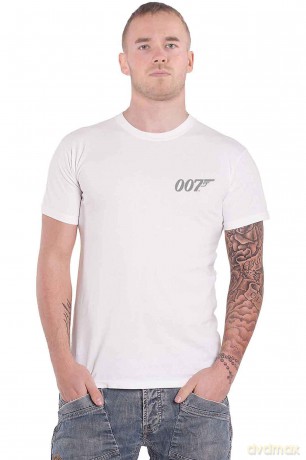 James Bond 007: Unisex T-Shirt: Goldeneye Japanese Poster (White) (Back Print) (Small)