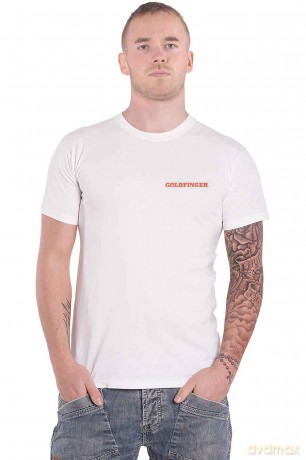 James Bond 007: Unisex T-Shirt: Goldfinger Profile (White) (Back Print) (Small)