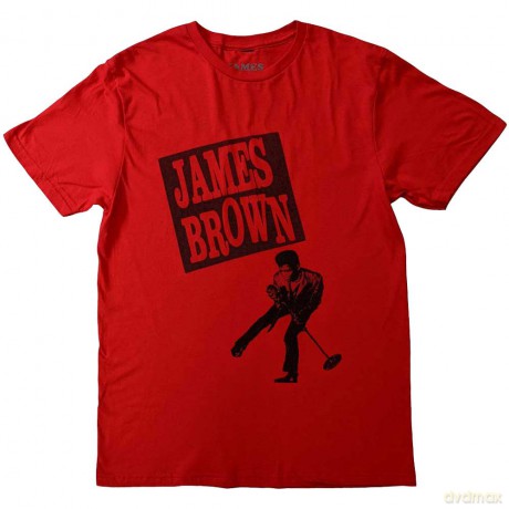 James Brown: Unisex T-Shirt: James Halftone (Red) (Large)