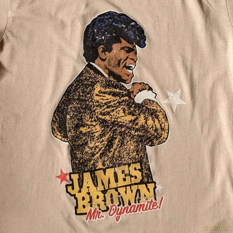 James Brown: Unisex T-Shirt: Mr Dynamite (Sand) (Medium)
