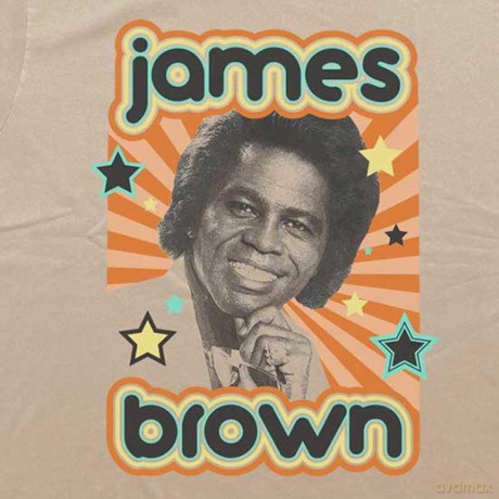 James Brown: Unisex T-Shirt: Stars (Sand) (Large)