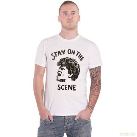 James Brown: Unisex T-Shirt: Stay On The Scene (White) (Medium)