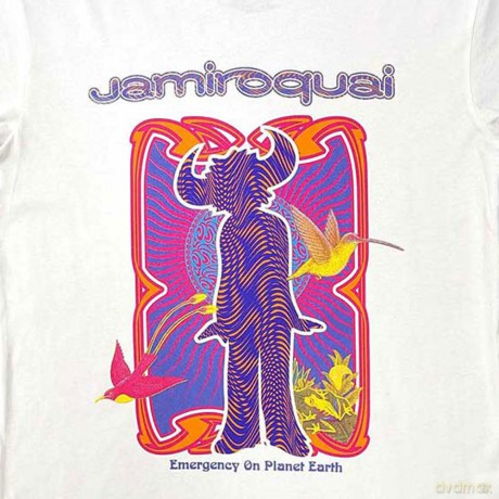 Jamiroquai: Unisex T-Shirt: Emergency (White) (X-Large)