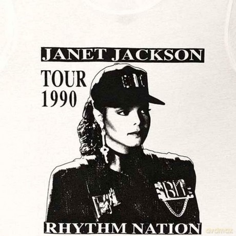 Janet Jackson: Ladies Crop Top: Rhythm Nation (White) (X-Large)