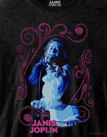 Janis Joplin: Unisex T-Shirt: Floral Frame (Black) (X-Large)